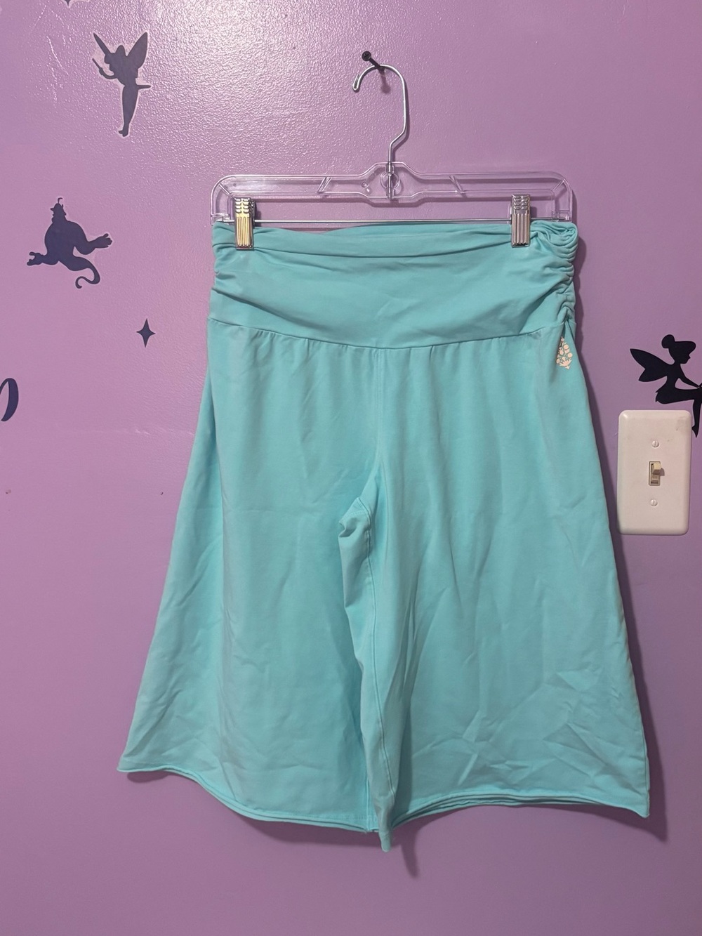 FP Movement by Free People Aqua Fold-Over Waist Athletic Shorts